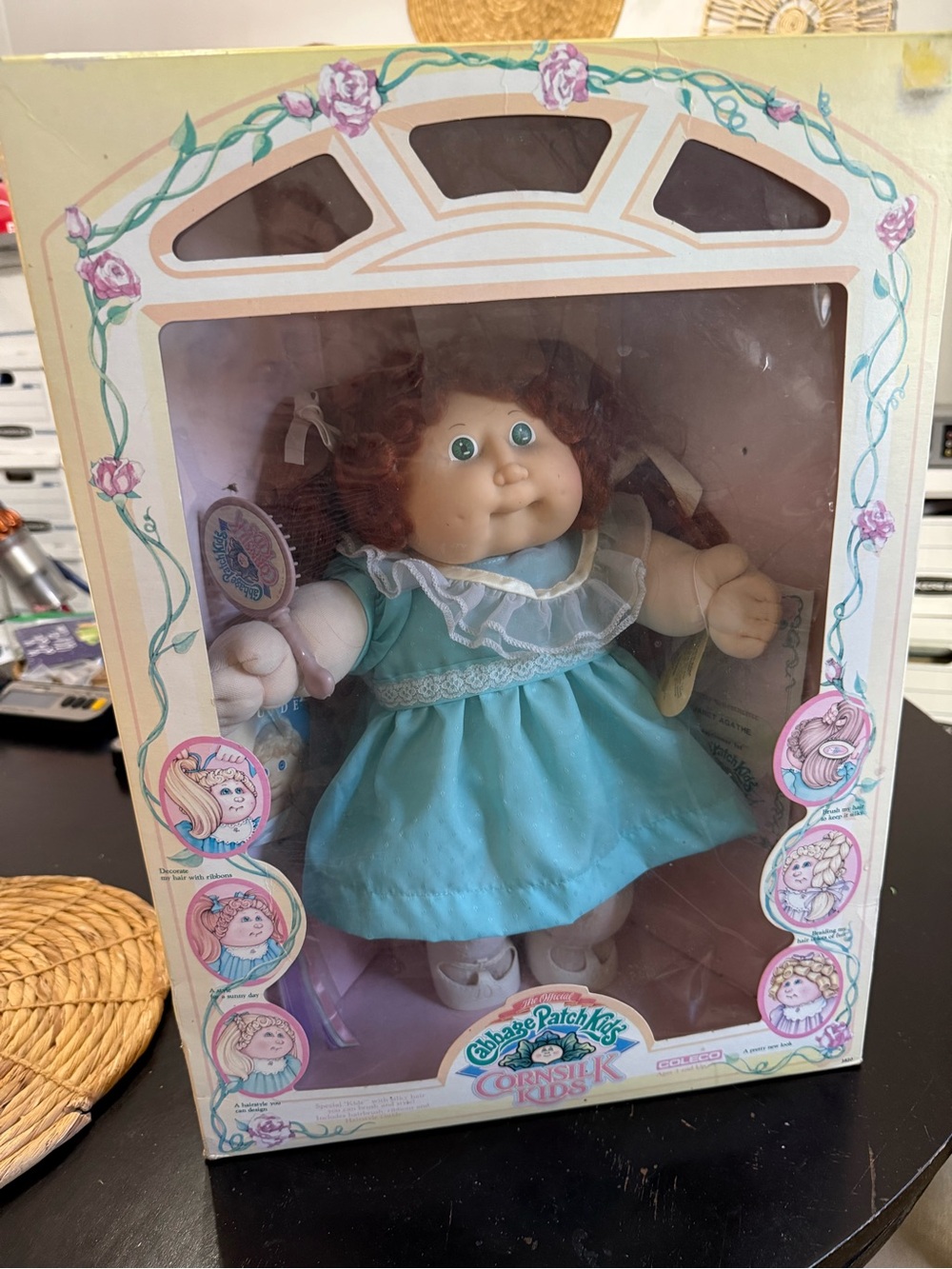 Vintage Cabbage Patch Cornsilk Kids Janet Agatha 3820 NIB W/ Papers & Brush